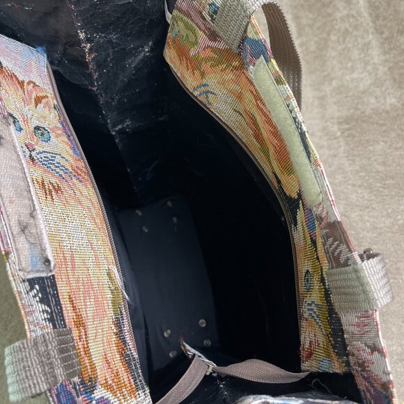 Tapestry Bag OS Brown Cats Shopping Travel Tote Wheels Foldable Farmers Market - Picture 10 of 13